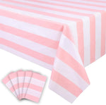 nappe rayures horizontales rose blanche décoration fête anniversaire enfantine transparente occasionnelle festive