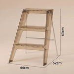 trois marches plastique transparent moderne minimaliste pieds métalliques porte ouverte poids 150kg
