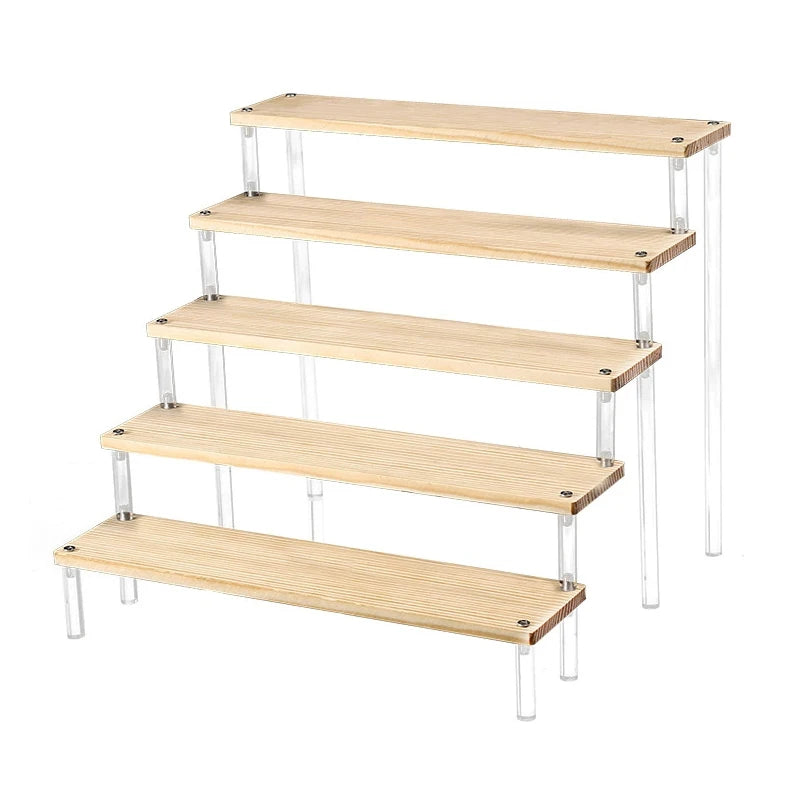 étagère bois massif moderne niveaux rangement cosmétiques vis minimaliste salon