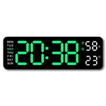 horloge numérique murale led noir bleu vert affichage temperature humidite réveil électronique aiguille moderne