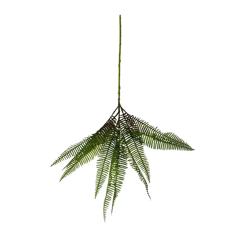 décoration extérieure plante artificielle feuilles vertes fines moderne 80cm tringle fixée éléments
