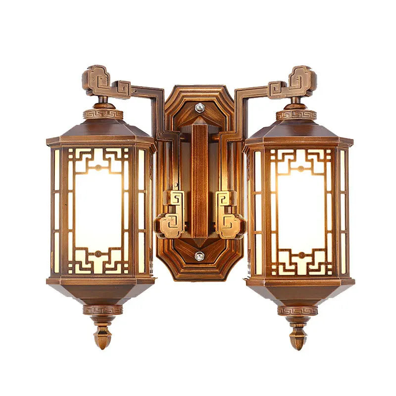 applique murale led bronze doré grille géométrique classique éclairage chambre entrée moderne vis fixation