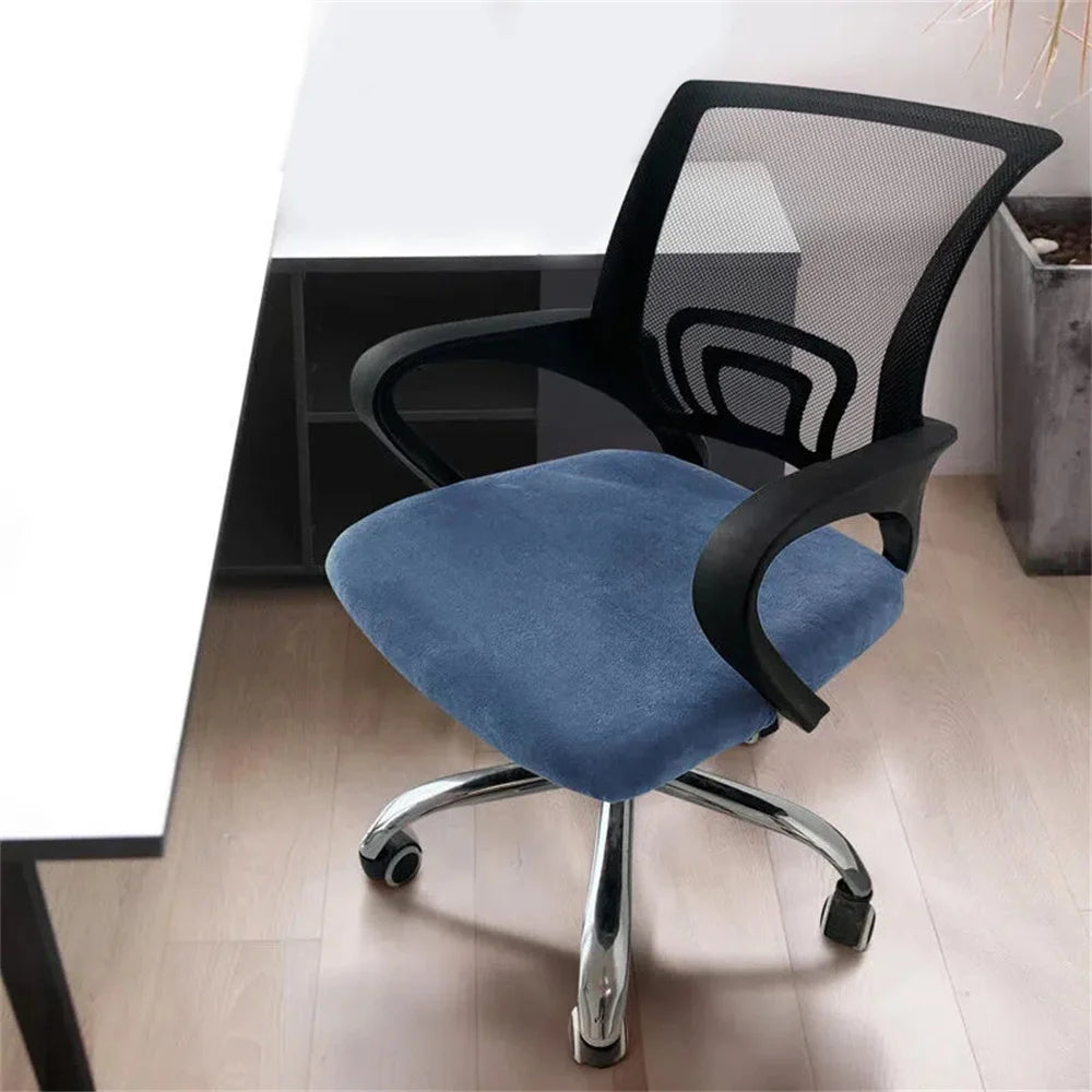 housse chaise moderne élastique bleu uni maison qualité polyester elasthanne