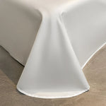 drap lit blanc bordure brodée ultra doux housses taies oreillers classique 18m 20m machine