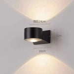 applique murale moderne led ip65 étanche noir aluminium salle salon chambre