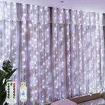 rideau lumineux led blanc jaune doré moderne télécommande câble usb noël festive