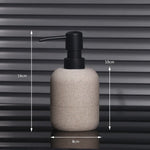 distributeur savon liquide céramique blanc beige moderne minimaliste texture granulée Pompe.pression