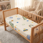 drap lit bébé coton blanc motifs animaux moderne oreiller inclusion points colorés enfants 1ans