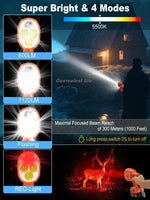 lampe torche led rechargeable orange moderne 22w 1120lm modes usb charge rapide