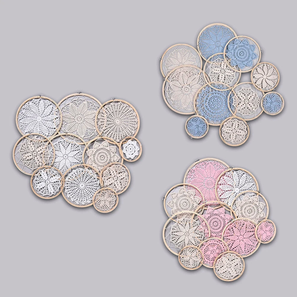 décoration murale dreamcatcher dentelle bohème motifs floraux suspension artisanale chambre mariage