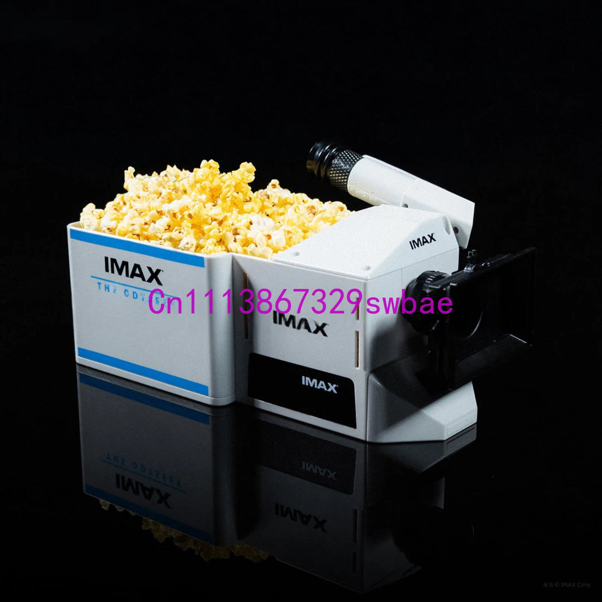 projecteur imax blanc popcorn boîte rangement industriel thème cinéma snacks