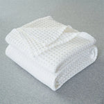 couverture coton carreaux moderne grise bleue blanche portable réactive été lit simple double queen