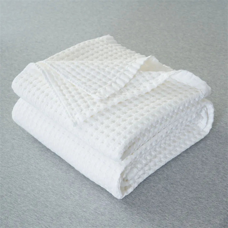 couverture coton carreaux moderne grise bleue blanche portable réactive été lit simple double queen