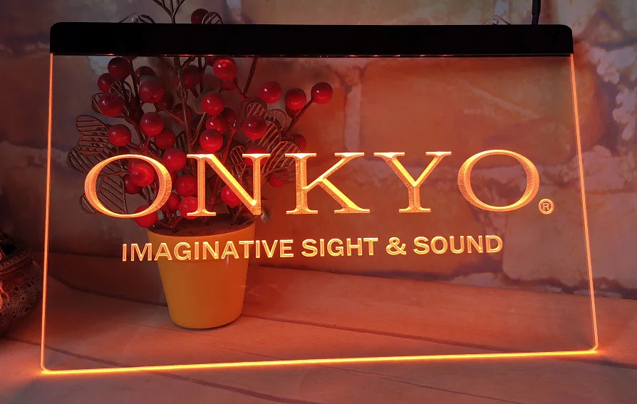 cadre lumineux led onkyo noir orange moderne motif floral lettres relief adaptateurs multiples tailles