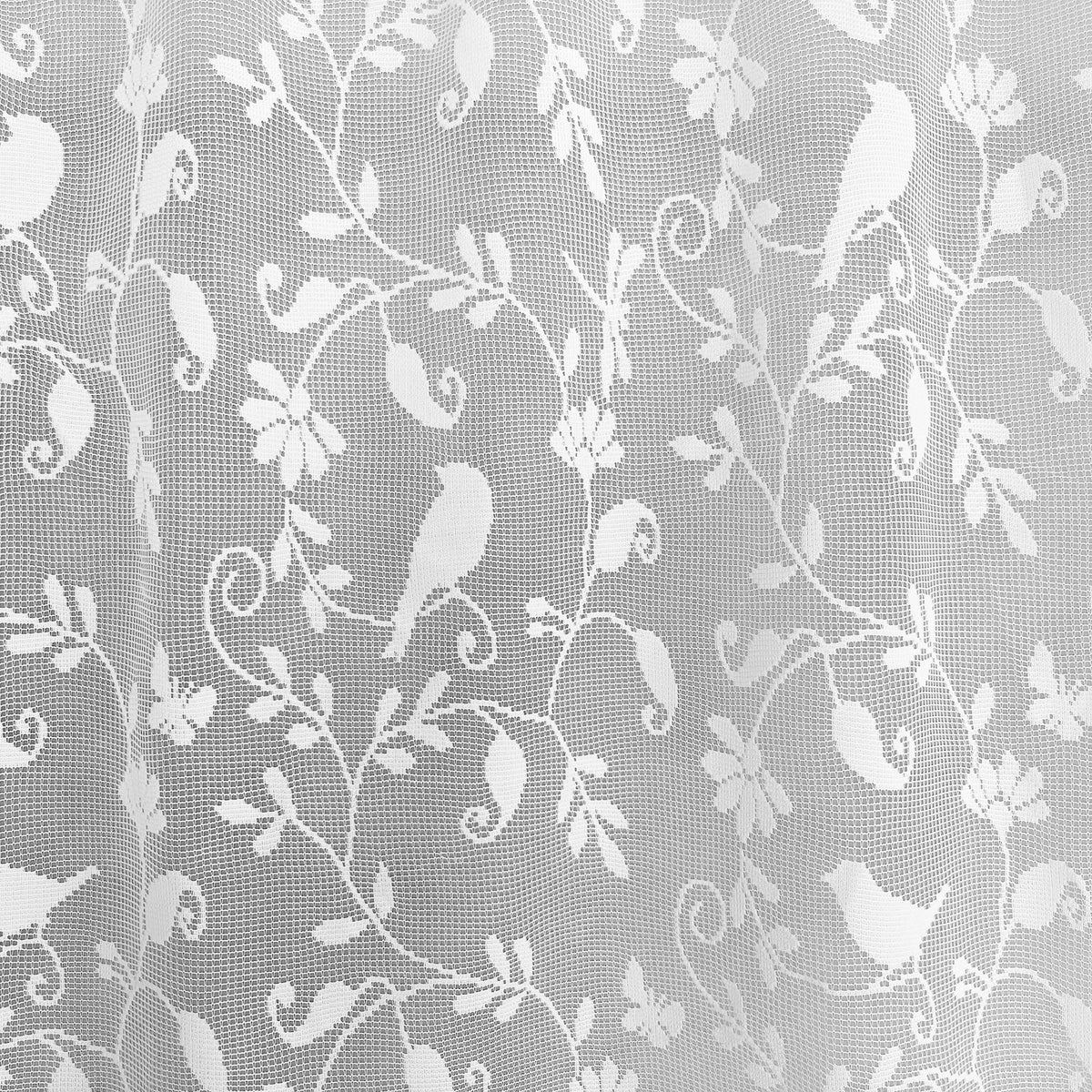 rideau blanc floral oiseaux transparent classique 45x150cm maison