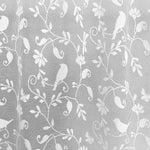 rideau blanc floral oiseaux transparent classique 45x150cm maison