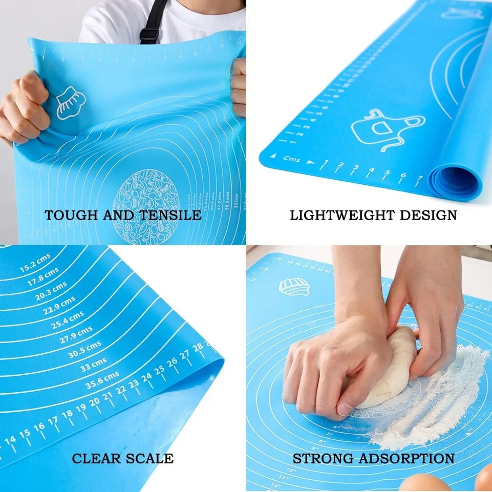 tapis pâtisserie silicone rose vert bleu motifs pâte modeler moderne pratique antiadhésif cuisinerollableoutilcuisson