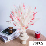 bouquet plumes graminées fleurs séchées blanc rose boho décoration intérieure anniversaire mariage