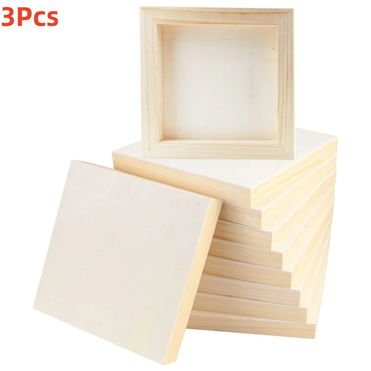 cadres carrés bois naturel toile blanche classique minimaliste pièces pièces