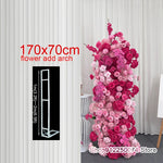décoration mariage romantique roses artificielles colonnes florales bienvenue panel bienvenue