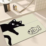 tapis sol décoratif chat dessin animé bienvenue intérieur salon chambre moderne anti dérapant polyester