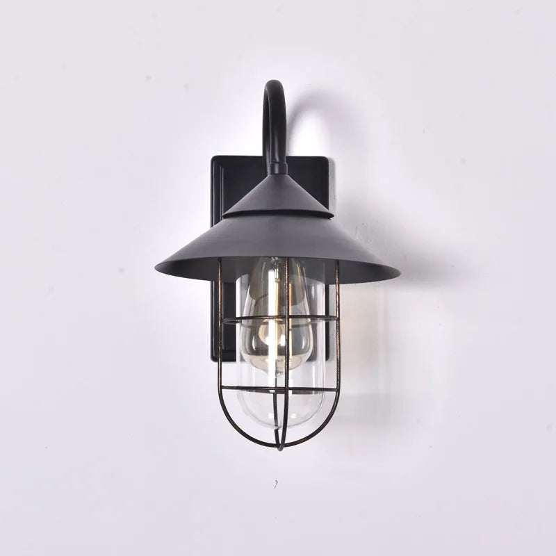 lampe murale industrielle détecteur présence noir mat éclairage extérieur abat jour protection led