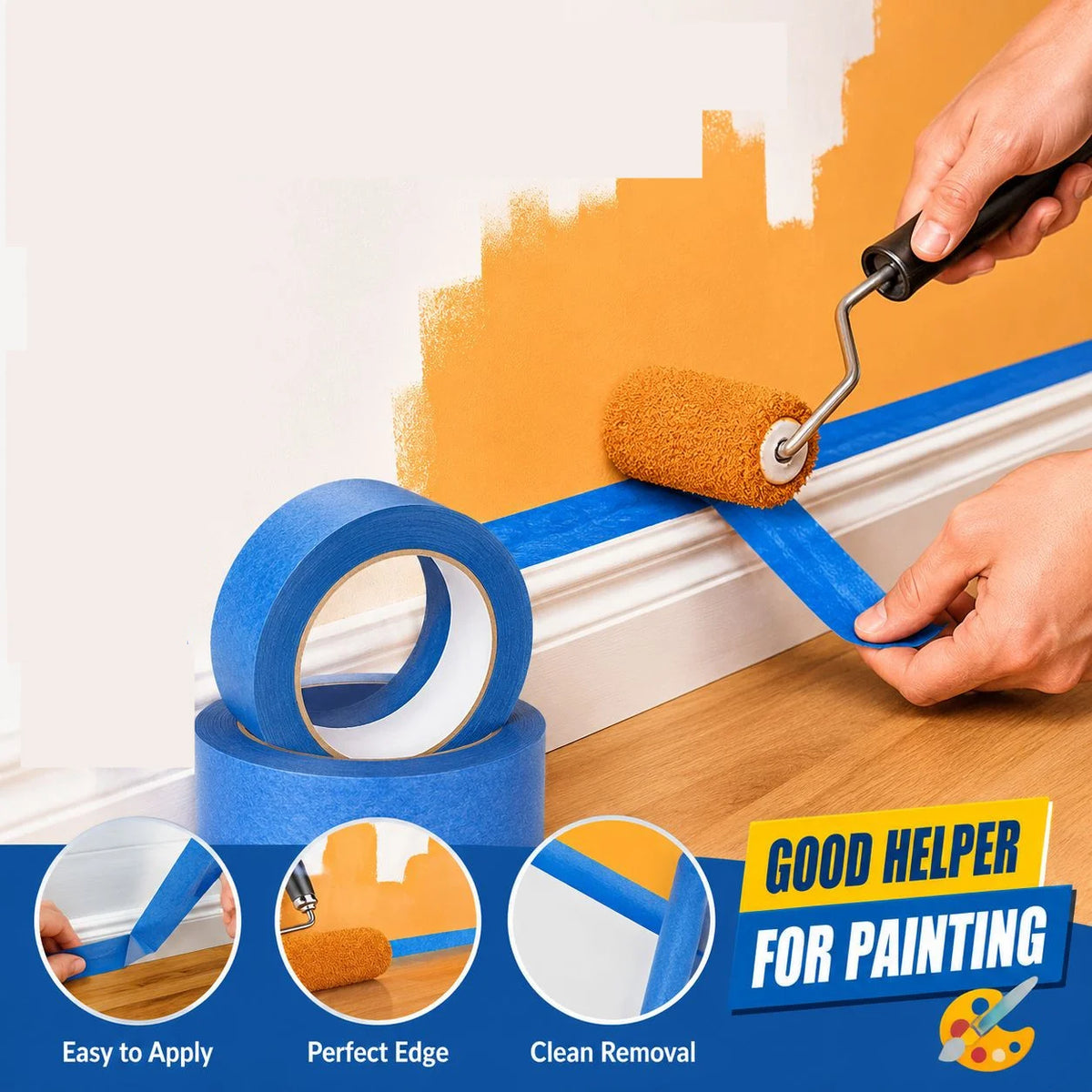 ruban peinture bleu texture rugueuse adhésif pratique 1,2 cm 20 rouleaux
