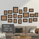 cadres photo bois modernes blancs noirs verre transparent clips inclusion minimaliste mur