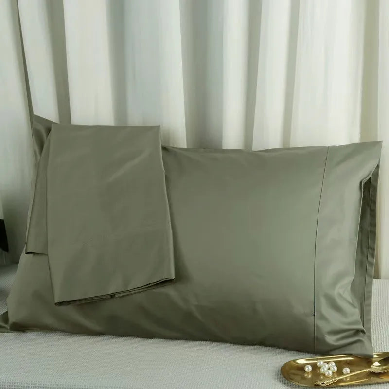 taies d'oreiller coton unies 50x90cm bleu clair moderne non toxique écologique adhésif maison hospitalière
