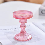 support bougie verre rose vert motif diamant décoration table mariage classique objet déco maison