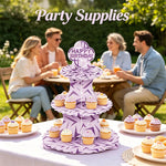 supports cupcakes drapeaux happy birthday rose violet zigzag modernes festifs anniversaire famille réunion