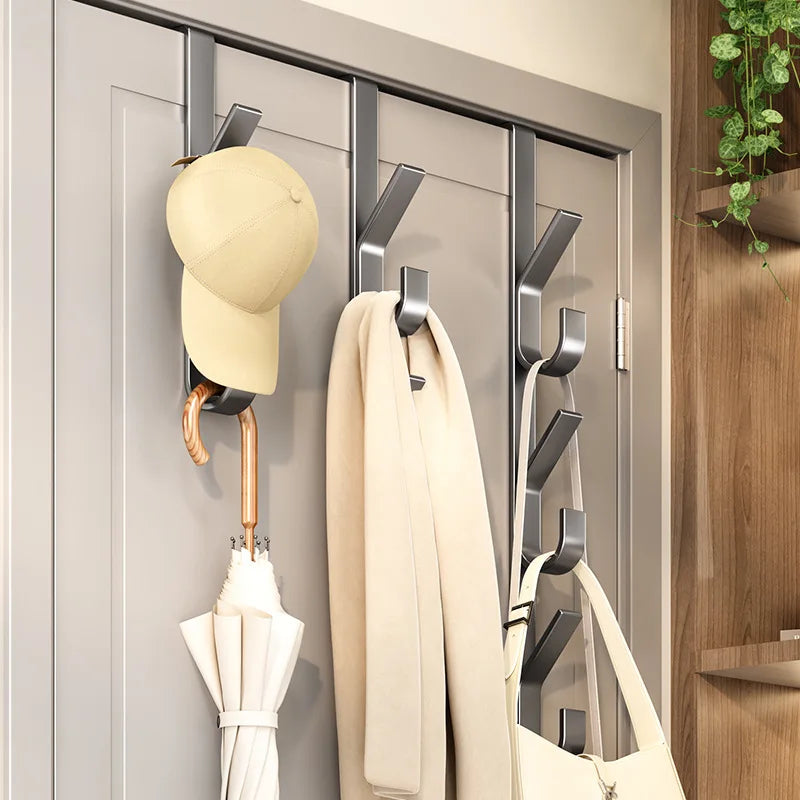 porte manteaux adhésif gris moderne crochets rangement sacs manteaux chapeaux minimaliste porte sacs