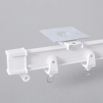 rail rideau auto adhésif blanc flexible fenêtre moderne clips accessoires