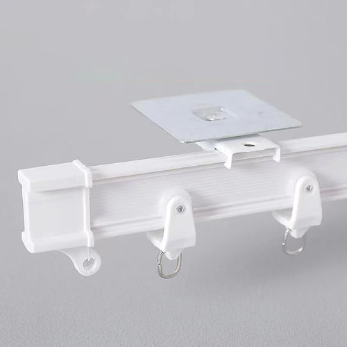 rail rideau auto adhésif blanc flexible fenêtre moderne clips accessoires