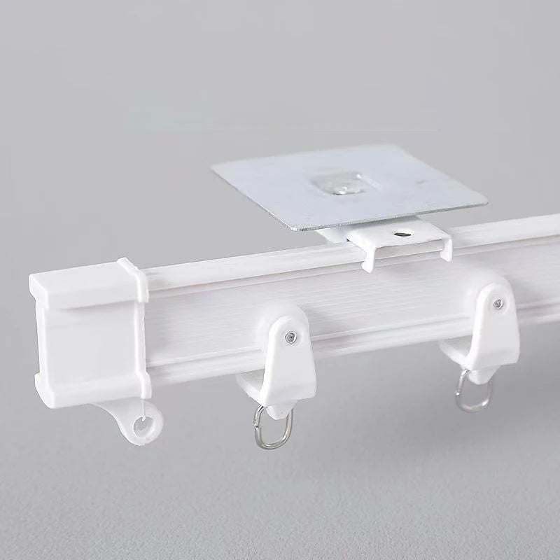 rail rideau auto adhésif blanc flexible fenêtre moderne clips accessoires