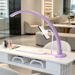 lampe ongles rose moderne interrupteur blanc support smartphone led réglable