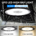 lampe led ufo haute baie super lumineuse blanc moderne atelier garage industrielle 220v ul