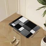 tapis sol moderne géométrique noir gris blanc anti dérapant extérieur intérieur