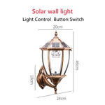lampe murale solaire led or noir texture metallique verre translucent classique vintage ip55