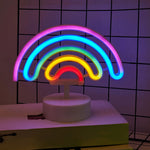 lampe néon arc ciel moderne violet bleu vert jaune orange rouge usb piles chambre