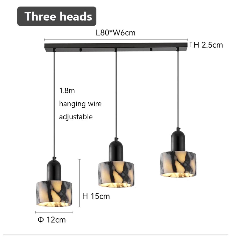 lampe suspendue marbre noir blanc moderne salon chambre gris ledflux2492000voltage90260