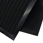 tapis d'entrée noir rayures horizontales moderne antidérapant latex polyester 40x60cm
