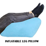 coussin gonflable velours bleu rose confortable massage jambes support ventilation aiguille fixation
