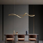 suspension lumineuse or ondulé contemporain câbles suspendus 120cm 140cm 160cm led dimmable