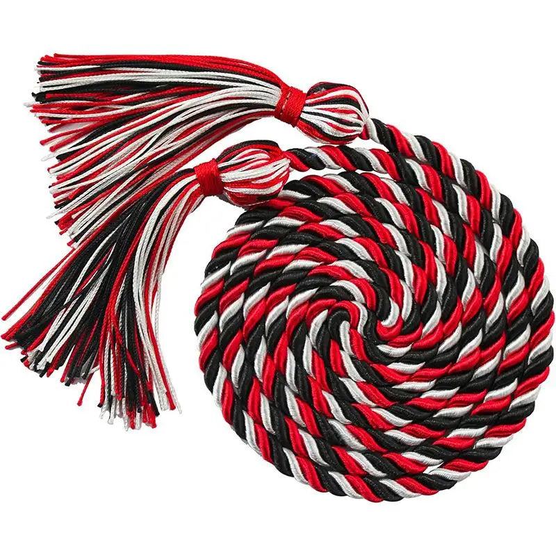 cordon remise diplôme pompon boucle ruban rayé toge graduation
