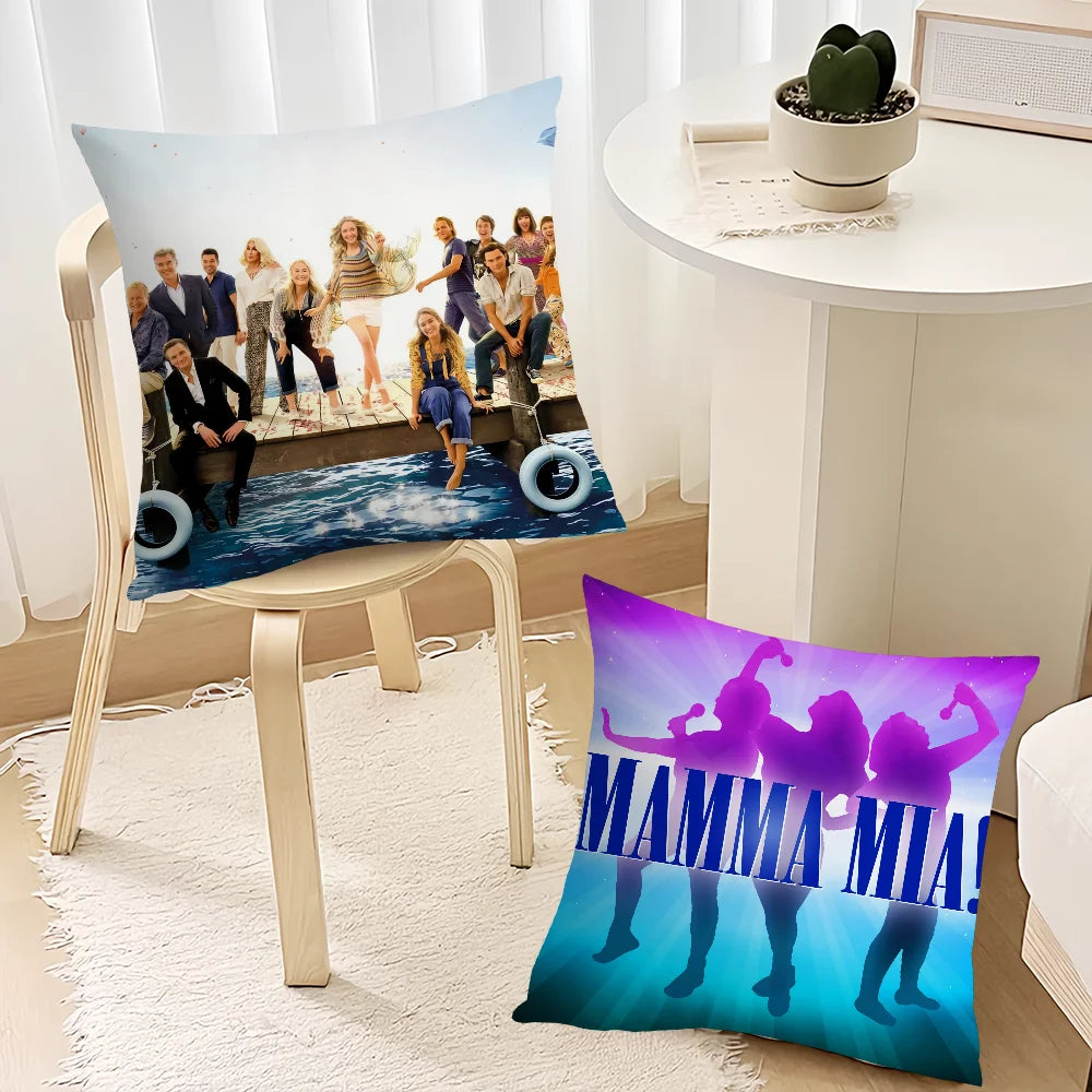 taie d'oreiller imprimée animal compagnie moderne bleu blanc décorative siège carré maison voiture 40x40cm