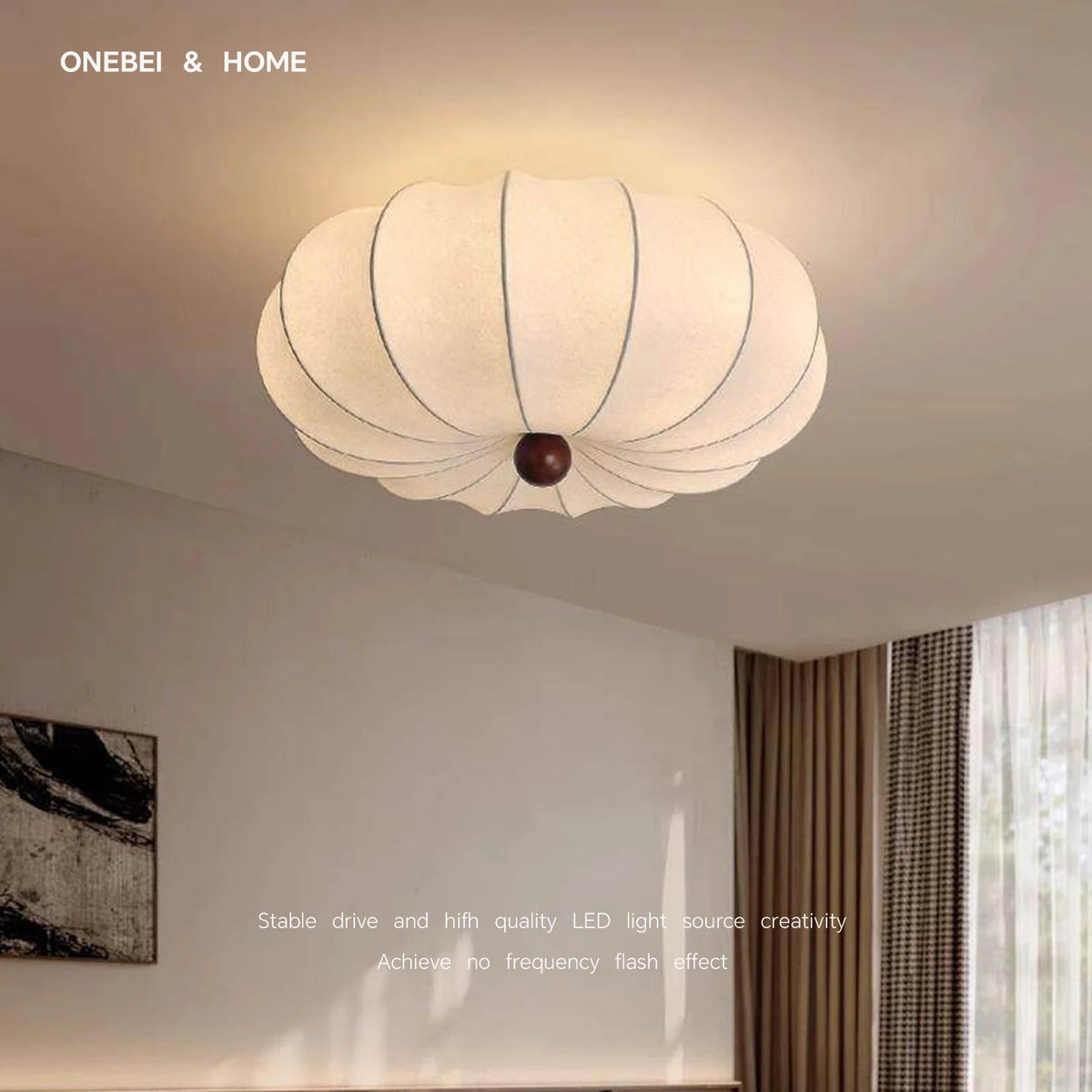 lampe moderne fer blanc brun rayures noires texture mat maison chambre coucher led sources