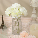 bouquet fleurs artificielles pivoine soie blanc violet romantique décoration mariage anniversaire diyintérieur