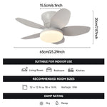 ventilateur lumière intégrée télécommande lames bois naturel abat jour blanc minimaliste rechargeable
