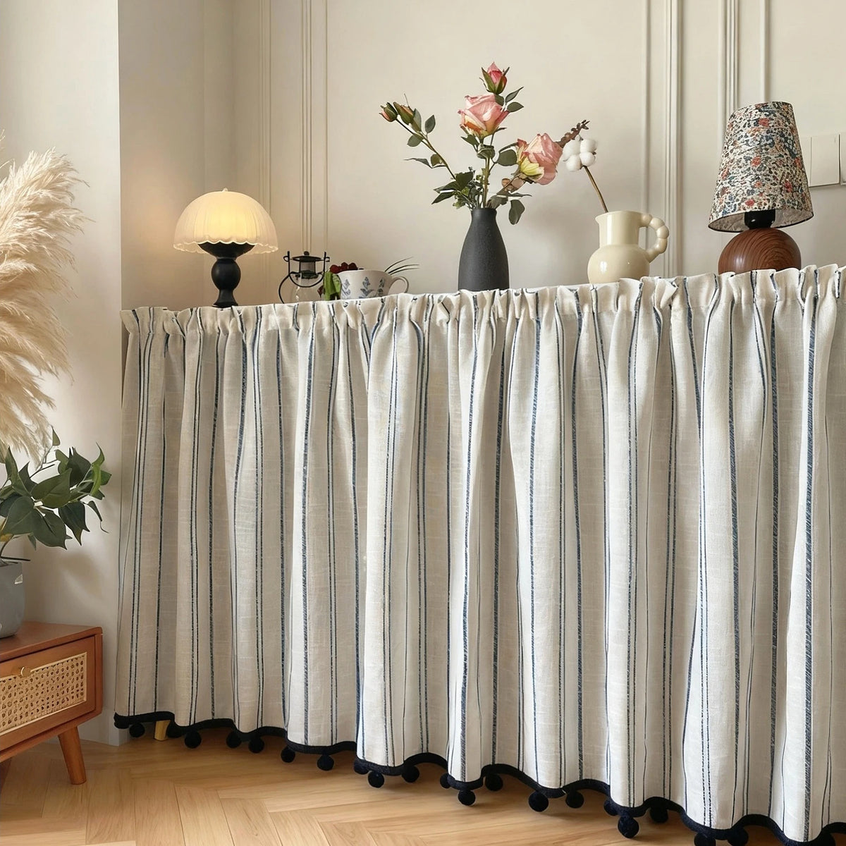 rideau polyester rayé horizontal classique opacité fenêtre maison